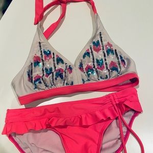 Justice Sequin Bikini 2PC Size 12